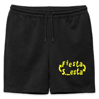 FIESTA Y SIESTA ! (En boucle : fête et sieste !) - Short de survêtement homme premium - noir - Devant - AI Model Male 178 light (178cm)