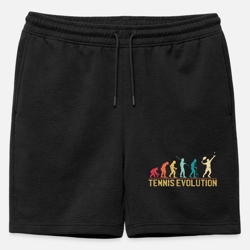 Tennis Evolution Evolution Grafikdesign - Männer Premium Organic Sweatshorts - Schwarz