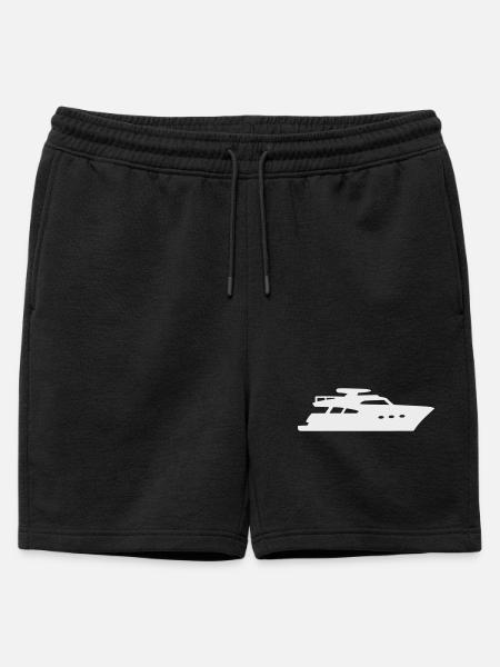 Yacht Silhouette Motorboot - Männer Premium Organic Sweatshorts - Schwarz