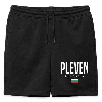 Pleven Bulgarie - Short de survêtement homme premium - noir - Devant - AI Model Male 178 light (178cm)