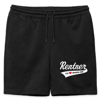 Rentner – Ich Liebe Meinen Job! (Ruhestand / 3C) - Männer Premium Organic Sweatshorts - Schwarz - Vorne - AI Model Male 178 light (178cm)