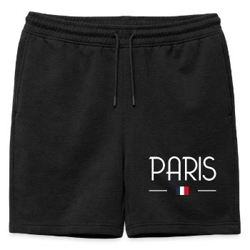 Paris - Short de survêtement homme premium - noir - Devant - AI Model Male 178 light (178cm)