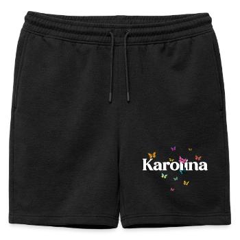 Beau prénom de fille avec des papillons KAROLINA - Short de survêtement homme premium - noir - Devant - AI Model Male 178 light (178cm)