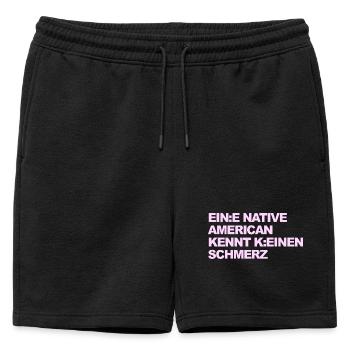 SATIRE WOKE : Un Indien ne connaît pas la douleur - Short de survêtement homme premium - noir - Devant - AI Model Male 178 light (178cm)