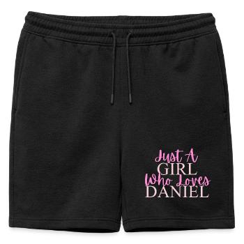 Inspirational Girly Quote Design - Mens' Premium Organic Sweatshorts - black - Front - AI Model Male 178 light (178cm)