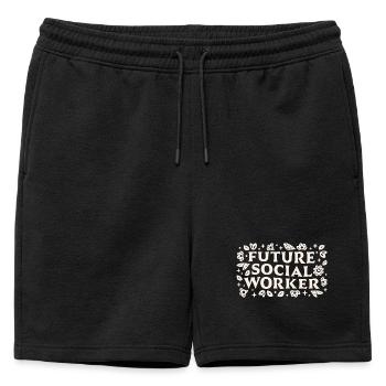 Futur travailleur social, étudiant aux cycles supérieurs - Short de survêtement homme premium - noir - Devant - AI Model Male 178 light (178cm)