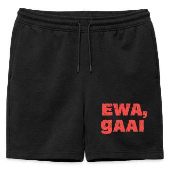 Ewa, jay. Antwerp proverbs - Mens' Premium Organic Sweatshorts - black - Front - AI Model Male 178 light (178cm)