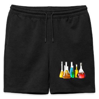 Collection de verrerie de laboratoire colorée - Short de survêtement homme premium - noir - Devant - AI Model Male 178 light (178cm)