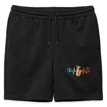 Tuba Heartbeat Tuba Orchestre Musiciens - Short de survêtement homme premium - noir - Devant - AI Model Male 178 light (178cm)