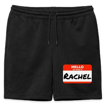 Bonjour, je m’appelle Rachel Étiquette Nom Étiquette - Short de survêtement homme premium - noir - Devant - AI Model Male 178 light (178cm)