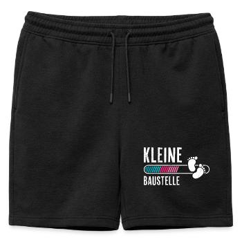 Bientôt Maman PETIT CHANTIER BÉBÉ vient drôle - Short de survêtement homme premium - noir - Devant - AI Model Male 178 light (178cm)