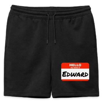 Bonjour, je m’appelle Edward Étiquette Étiquette Étiquette - Short de survêtement homme premium - noir - Devant - AI Model Male 178 light (178cm)