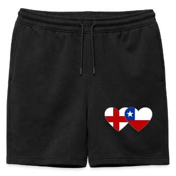 Suède Chili Drapeau Coeur - Short de survêtement homme premium - noir - Devant - AI Model Male 178 light (178cm)