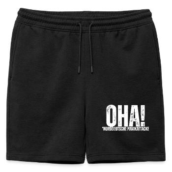 OHA ! Attaque de panique en Allemagne du Nord - Short de survêtement homme premium - noir - Devant - AI Model Male 178 light (178cm)