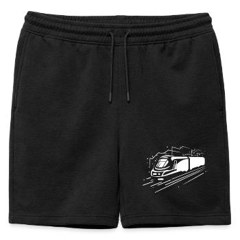 Train de dessin animé - Short de survêtement homme premium - noir - Devant - AI Model Male 178 light (178cm)