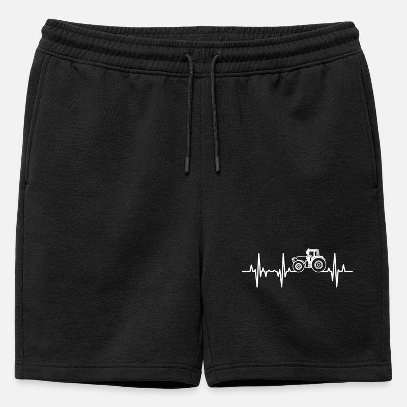Traktor Herzfrequenz - Männer Premium Organic Sweatshorts - Schwarz
