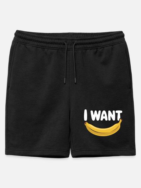 I Want Banana Funn - Mens' Premium Organic Sweatshorts - black