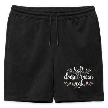 Doux ne veut pas dire faible – l’amour de soi - Short de survêtement homme premium - noir - Devant - AI Model Male 178 light (178cm)