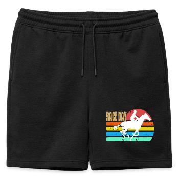 Jour de course Rétro Cheval de course Piste Jour de la fierté - Short de survêtement homme premium - noir - Devant - AI Model Male 178 light (178cm)