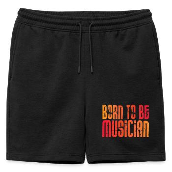 Né pour être musicien - Short de survêtement homme premium - noir - Devant - AI Model Male 178 light (178cm)