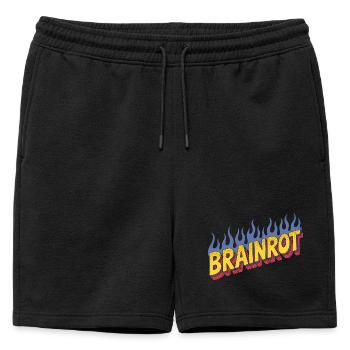 Brainrot - Mèmes amusants - Short de survêtement homme premium - noir - Devant - AI Model Male 178 light (178cm)