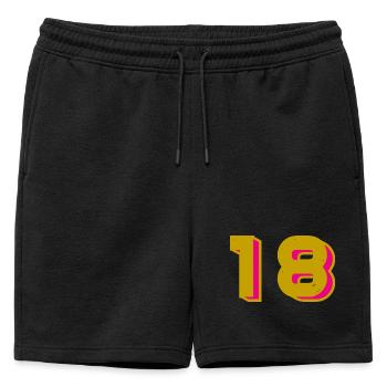 18. 18 ANS. 18e ANNIVERSAIRE. ANNIVERSAIRE 18 ANS. - Short de survêtement homme premium - noir - Devant - AI Model Male 178 light (178cm)