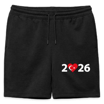J’aime la Turquie 2026, vacances en Turquie 2026 - Short de survêtement homme premium - noir - Devant - AI Model Male 178 light (178cm)