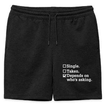 Single? – Bachelor Party Party Design - Mens' Premium Organic Sweatshorts - black - Front - AI Model Male 178 light (178cm)