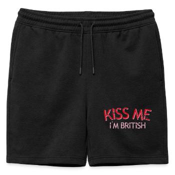 Embrasse-moi, je suis britannique - Short de survêtement homme premium - noir - Devant - AI Model Male 178 light (178cm)