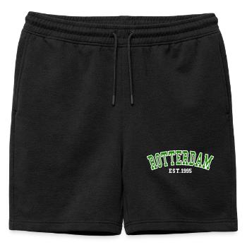 Rotterdam Est.1995 - Mens' Premium Organic Sweatshorts - black - Front - AI Model Male 178 light (178cm)