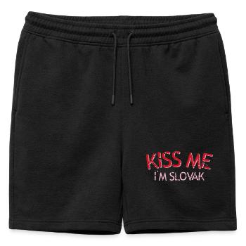 Kiss Me I’m Slovak Graffiti - Short de survêtement homme premium - noir - Devant - AI Model Male 178 light (178cm)