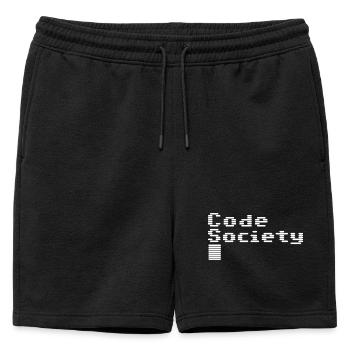 Code Society - Short de survêtement homme premium - noir - Devant - AI Model Male 178 light (178cm)