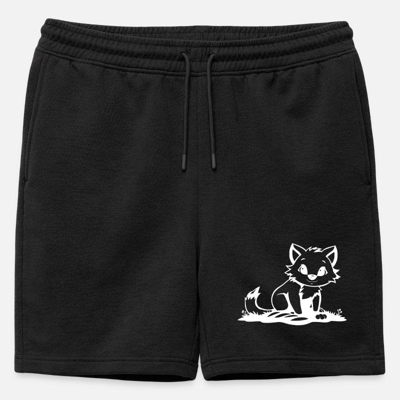 Fuchs - Männer Premium Organic Sweatshorts - Schwarz
