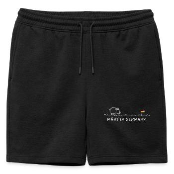 Tondre en Allemagne – Made in Germany Sheep Pun - Short de survêtement homme premium - noir - Devant - AI Model Male 178 light (178cm)