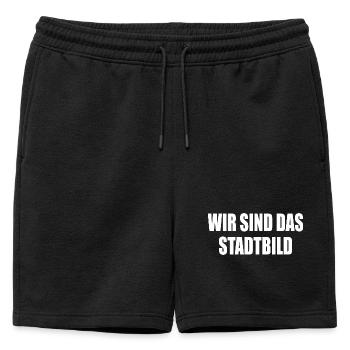Nous sommes le paysage urbain - Short de survêtement homme premium - noir - Devant - AI Model Male 178 light (178cm)