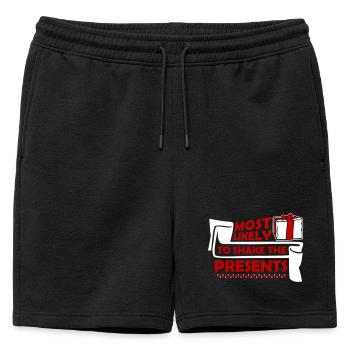 Le plus susceptible de secouer les cadeaux Noël Fun - Short de survêtement homme premium - noir - Devant - AI Model Male 178 light (178cm)