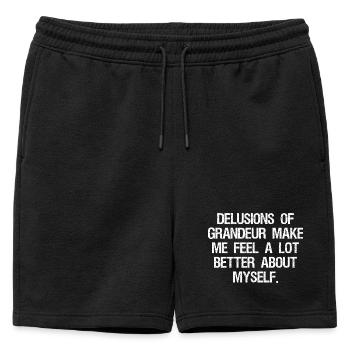 La folie des grandeurs me fait me sentir beaucoup mieux - Short de survêtement homme premium - noir - Devant - AI Model Male 178 light (178cm)