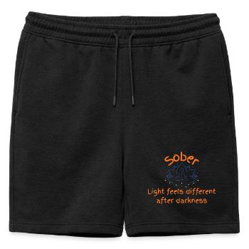 Lumière sobre après l’obscurité - Short de survêtement homme premium - noir - Devant - AI Model Male 178 light (178cm)