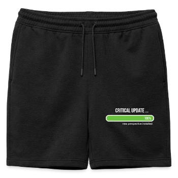 Critical Update New Perspective Installed - Short de survêtement homme premium - noir - Devant - AI Model Male 178 light (178cm)