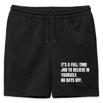 C’est un travail à plein temps de croire en soi Non - Short de survêtement homme premium - noir - Devant - AI Model Male 178 light (178cm)