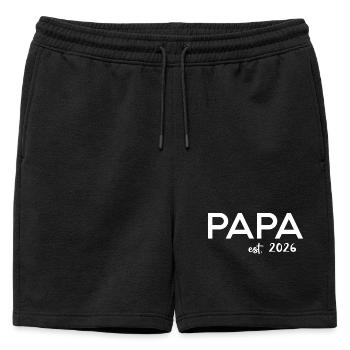 Dad 2026 Dad since 2026 Retro Dad 2026 - Mens' Premium Organic Sweatshorts - black - Front - AI Model Male 178 light (178cm)