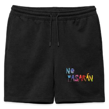 Pas de Pasaran - Short de survêtement homme premium - noir - Devant - AI Model Male 178 light (178cm)
