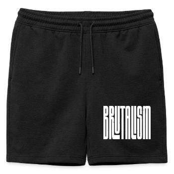 Brutalism Concrete Typography - Mens' Premium Organic Sweatshorts - black - Front - AI Model Male 178 light (178cm)