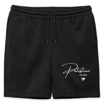 Drapeau palestinien, je suis avec la Palestine - Short de survêtement homme premium - noir - Devant - AI Model Male 178 light (178cm)