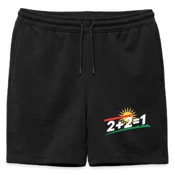 Déclaration du logo du soleil 2+2=1, Kurdistan - Short de survêtement homme premium - noir - Devant - AI Model Male 178 light (178cm)
