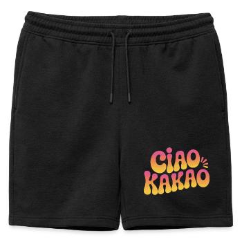 Ciao Cacao Chocolat chaud Chocolat chaud Au revoir - Short de survêtement homme premium - noir - Devant - AI Model Male 178 light (178cm)