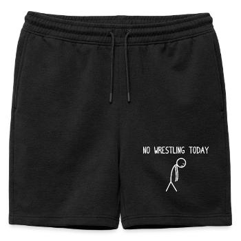 No Wrestling today lustiges Wrestling Wrestler - Männer Premium Organic Sweatshorts - Schwarz - Vorne - AI Model Male 178 light (178cm)