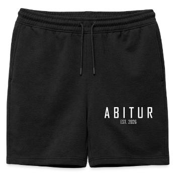 Abitur 2026 - Short de survêtement homme premium - noir - Devant - AI Model Male 178 light (178cm)