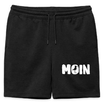 Moin with the seagull - Mens' Premium Organic Sweatshorts - black - Front - AI Model Male 178 light (178cm)