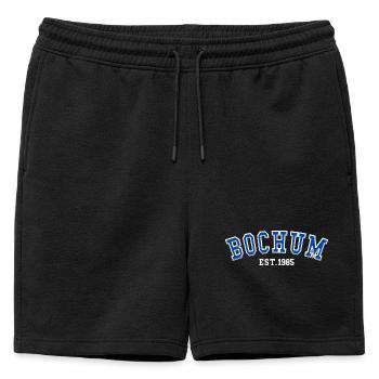 Bochum Est. 1985 - Short de survêtement homme premium - noir - Devant - AI Model Male 178 light (178cm)